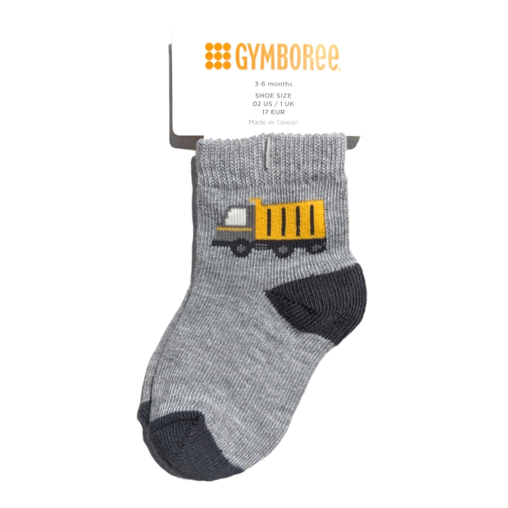 Gymboree Boys 3-6 Months Truck Grey Socks